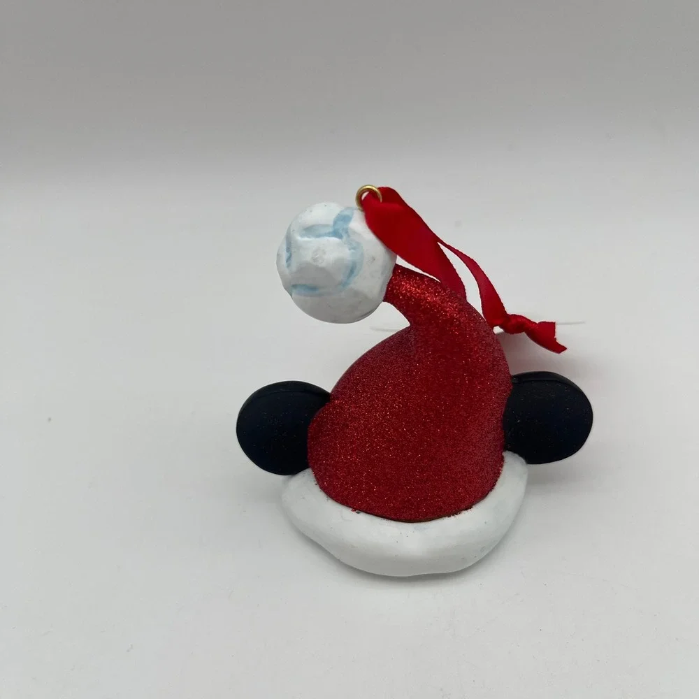 Disney Parks Mickey Mouse Santa Hat Light Cover Christmas Ornament Red Glitter